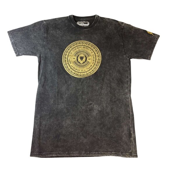 Baltz Deep Graphic Black T-Shirt XXL 100% Cotton Lion Logo Front & Back Design - Picture 1 of 6